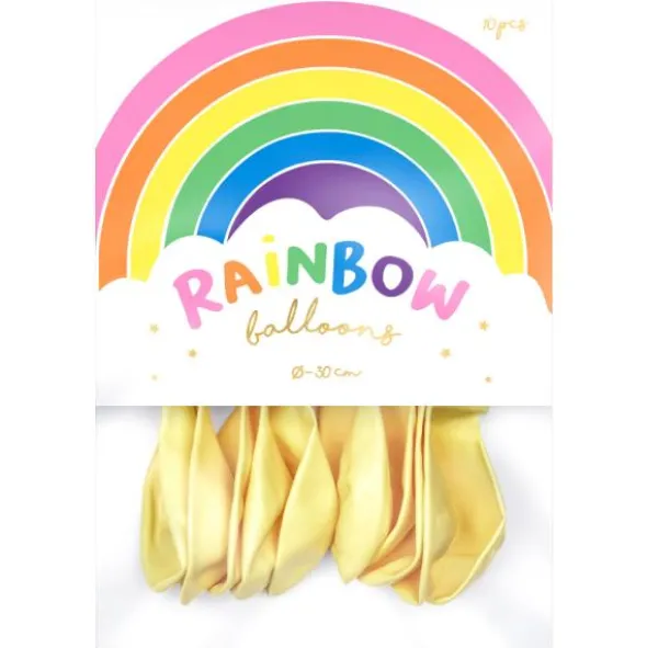 Rainbow Latexballonger Metallic Elfenbensvita