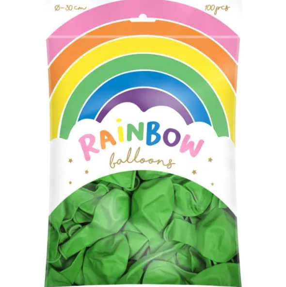 Rainbow Latexballonger Metallic Ljusgröna 100-pack