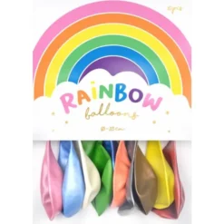 Rainbow Små Latexballonger Metallic Mix