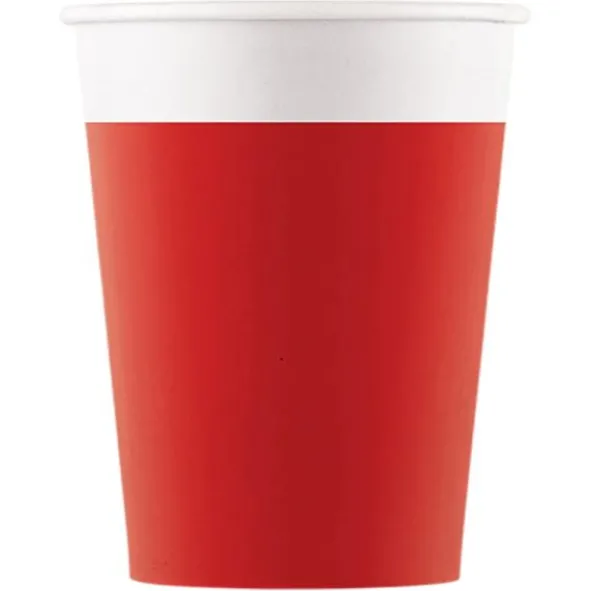 Röda Pappmuggar Solid Color