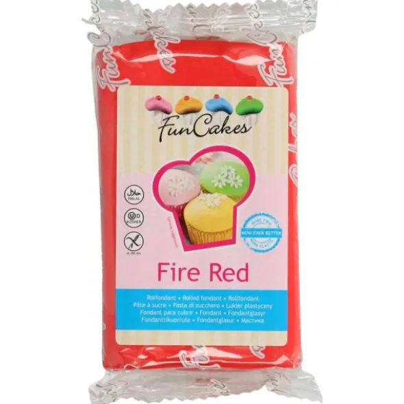 Röd Sockerpasta Fire Red