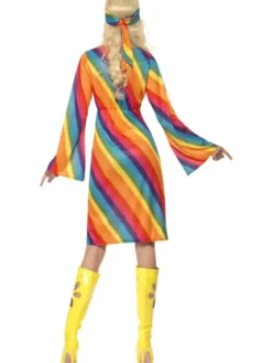 Regnbågs Hippie Maskeraddräkt (Small (36-38))