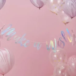 Regnbågsskimrande Banderoll Make a Wish