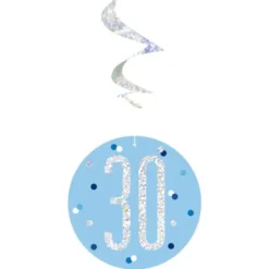 30 år Hängande Swirls Blå & Silver