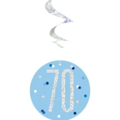 70 år Hängande Swirls Blå & Silver