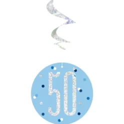 50 år Hängande Swirls Blå & Silver