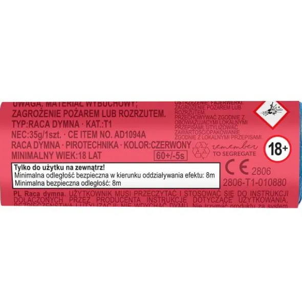 Rökbomb Röd 11,5 cm 5-pack