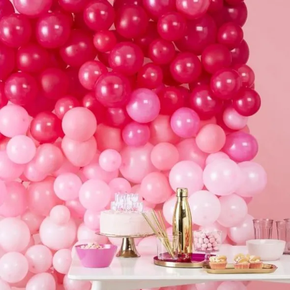 Rosa Ballongvägg Kit