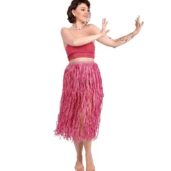 Rosa Hawaii Hula Kjol 77 cm