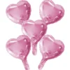 Rosa Hjärtballonger Folie 5-pack