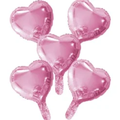 Rosa Hjärtballonger Folie 5-pack