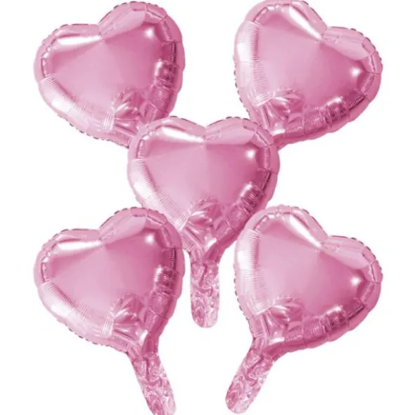 Rosa Hjärtballonger Folie 5-pack