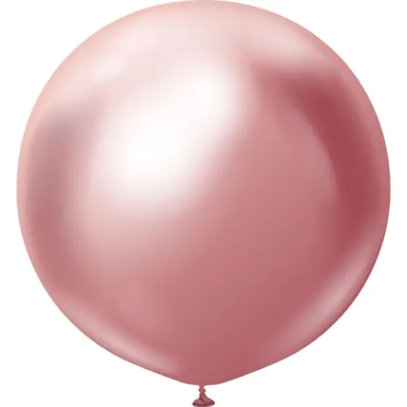 Rosa Stora Chrome Latexballonger (2-pack)