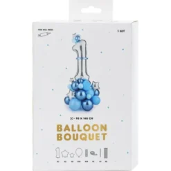 1-års Ballongbukett Silver & Blå