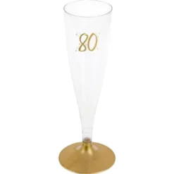 80-års Champagneglas Flergångs Guld