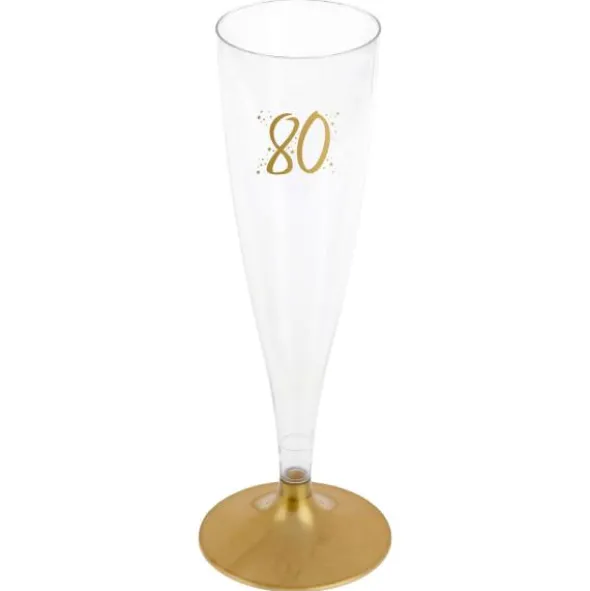 80-års Champagneglas Flergångs Guld