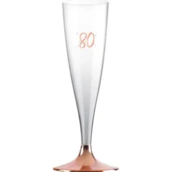 80-års Champagneglas Flergångs Roseguld