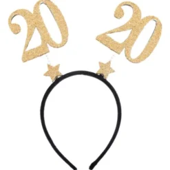20 Års Diadem Glitter Guld