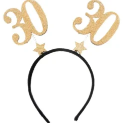 30 Års Diadem Glitter Guld