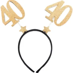 40 Års Diadem Glitter Guld