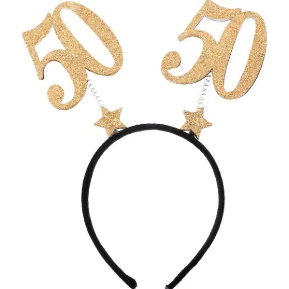 50 Års Diadem Glitter Guld