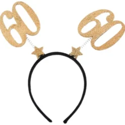 60 Års Diadem Glitter Guld
