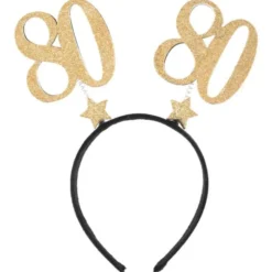 80 Års Diadem Glitter Guld