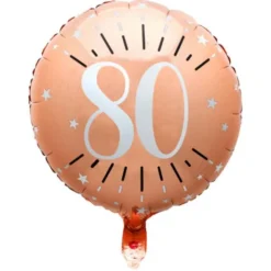 80 Års Folieballong Birthday Party Roseguld