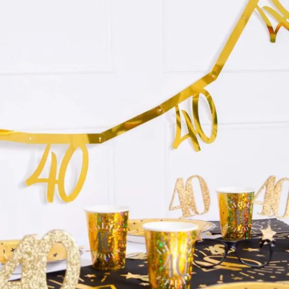 40 års Girlang Metallic Guld