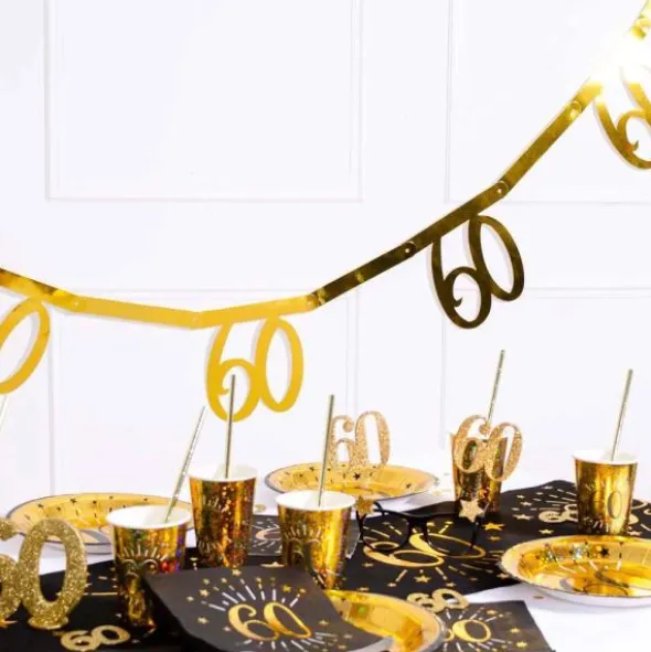 60 års Girlang Metallic Guld