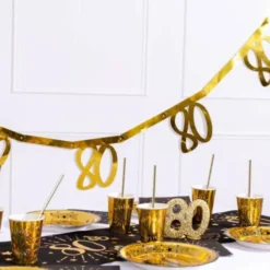 80 års Girlang Metallic Guld
