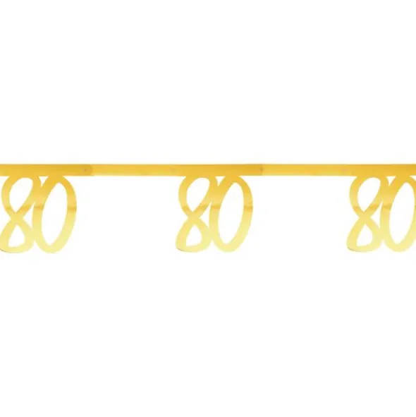 80 års Girlang Metallic Guld