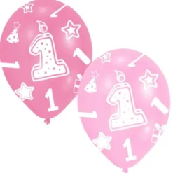 1-Års Kalas Ballonger Metallic Rosa