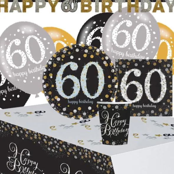 60-års Kalas Sparkling Celebration Kit 8 Pers