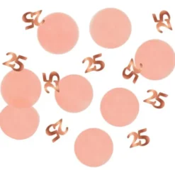 25-års Konfetti Ljusrosa & Roséguld
