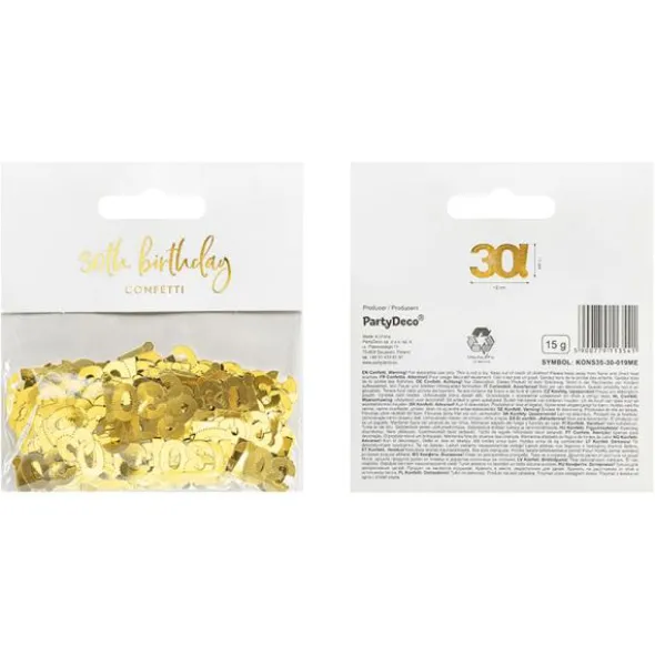 30-års Konfetti Metallic Guld