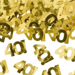40-års Konfetti Metallic Guld