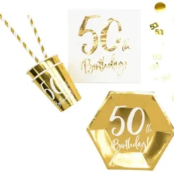 50-års Konfetti Metallic Guld