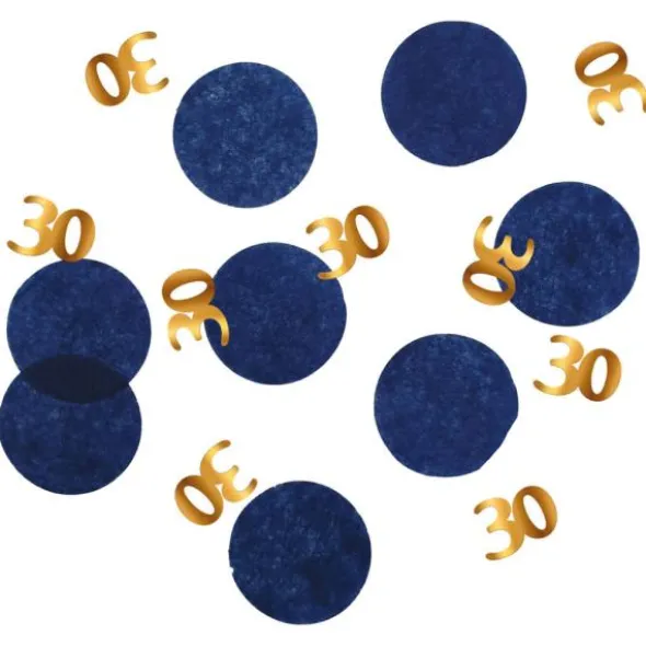 30-års Konfetti Mörkblå & Guld