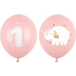 1 Års Latexballonger Elefant Ljusrosa 50-pack