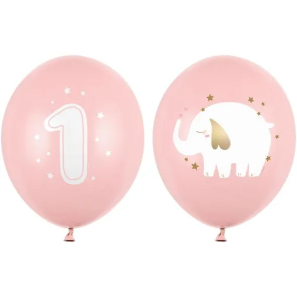1 Års Latexballonger Elefant Ljusrosa 50-pack