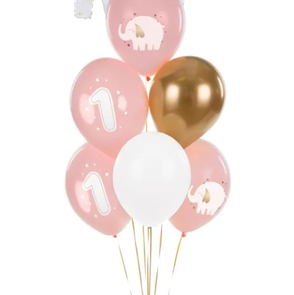 1 Års Latexballonger Elefant Ljusrosa 50-pack