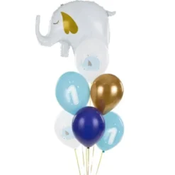 1 års Latexballonger Elefant Ljusblå Mix