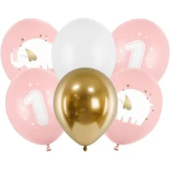 1 års Latexballonger Elefant Ljusrosa Mix