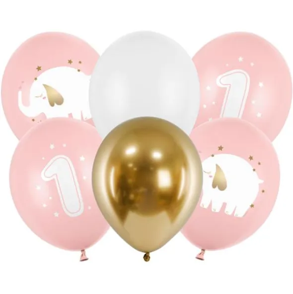 1 års Latexballonger Elefant Ljusrosa Mix