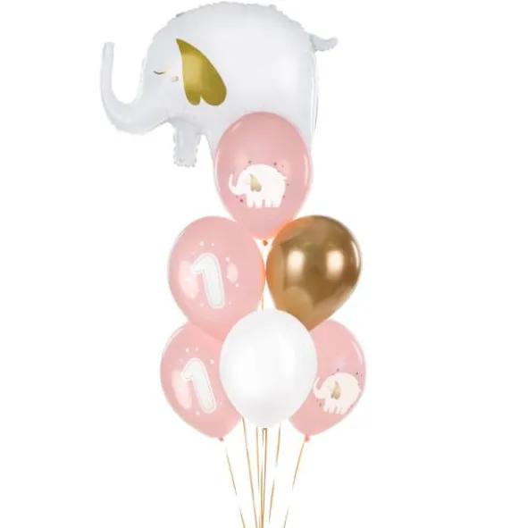 1 års Latexballonger Elefant Ljusrosa Mix