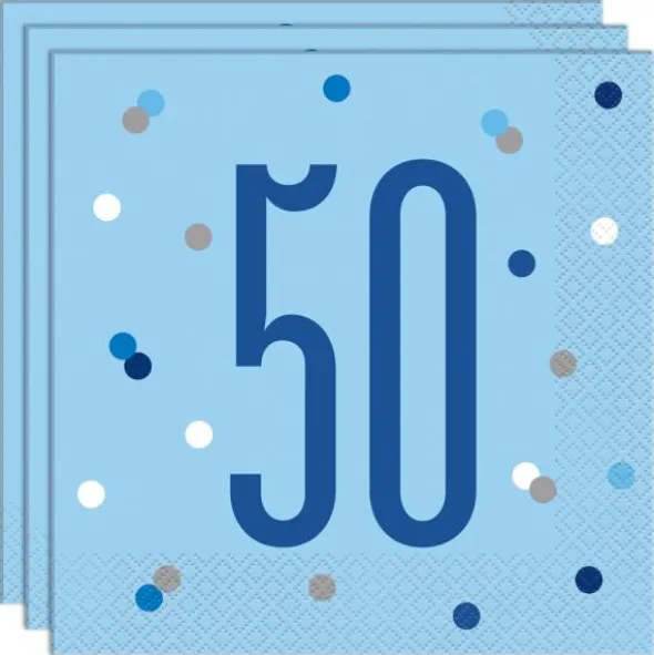 50 Års Servetter Blå