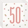 50 Års Servetter Vit & Rosa
