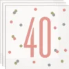 40 Års Servetter Vit & Rosa