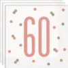 60 Års Servetter Vit & Rosa